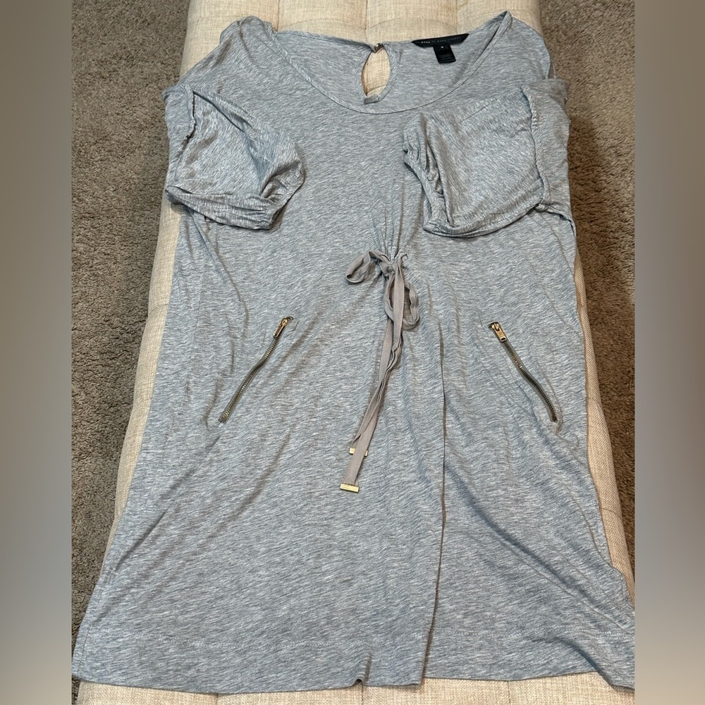 Marc by Marc Jacobs Women’s Medium Short Sleeve Bow Tie Mini Dress - Gray EUC - Picture 6 of 9